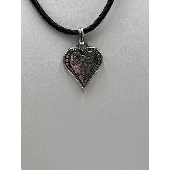 Brighton Womens Necklace Silver
Ophelia Heart Pendant Black
Leather‎ Braided - Picture 2 of 7